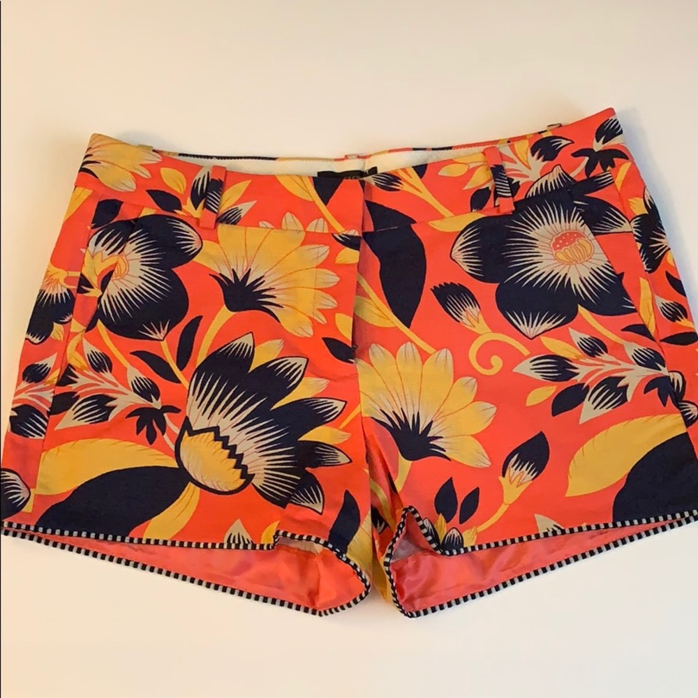 J.Crew Floral Shorts with Strip Detail Bright NWT